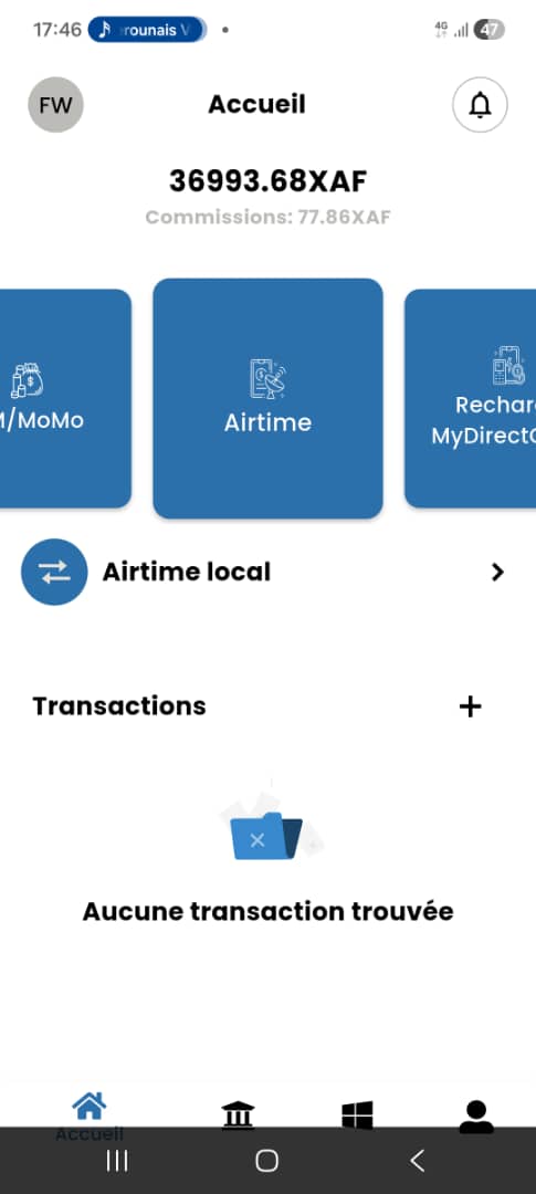 DirectCash Mobile - accueil et services