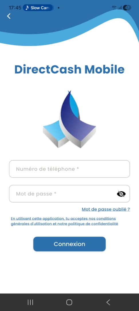 DirectCash Mobile - connexion