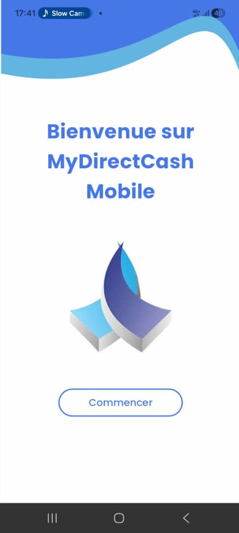 MyDirectCash Mobile - écran de bienvenue